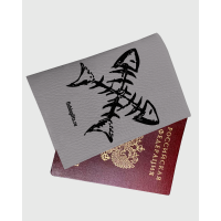 Обложка для паспорта "Рыбка скелет*2"