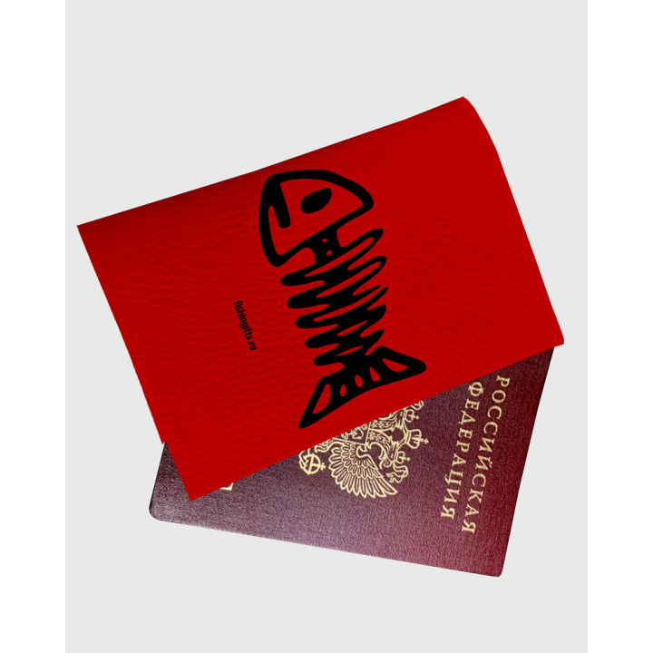 Обложка для паспорта "Рыбка скелет"